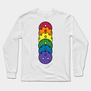Gay Pride Pickleball LGBT Cute Rainbow Flag Long Sleeve T-Shirt